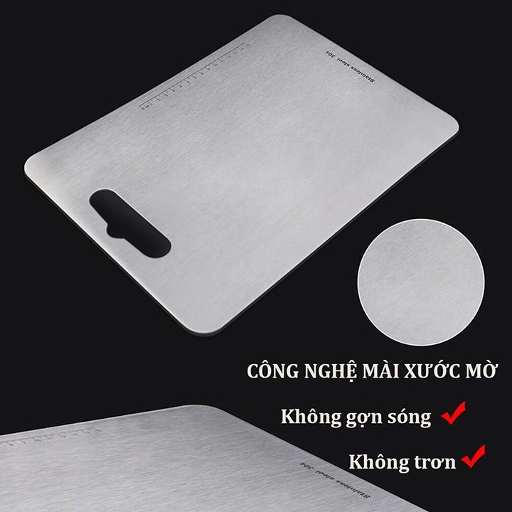 Thớt Inox 304 (Hàng loại 1) Foodcom size trung chống ẩm mốc độc hại, Thớt kháng khuẩn cường lực không xước không ẩm mốc