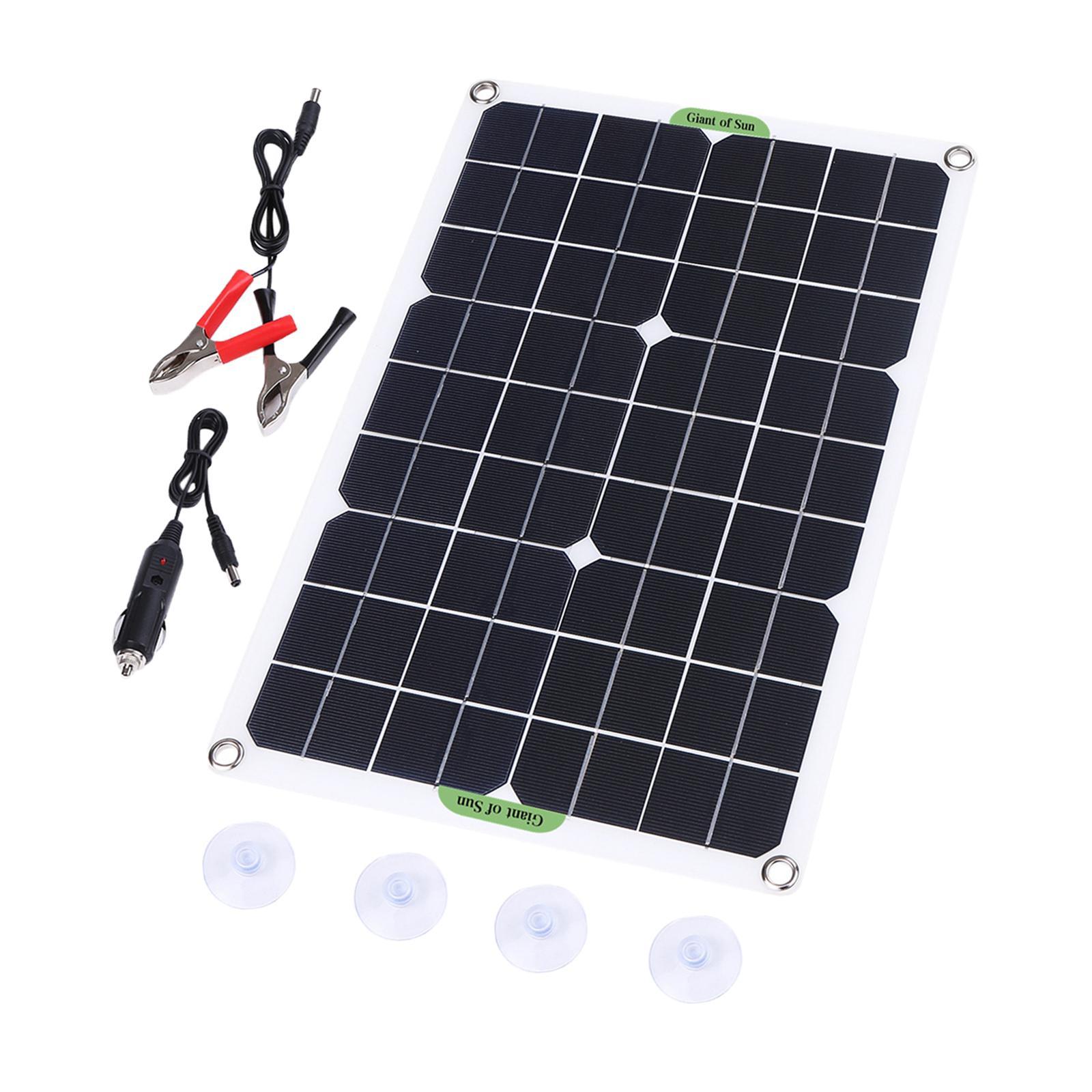 20W Solar Panel Kit Motorcycle Car Battery Camping Solar Charge Camera 18V