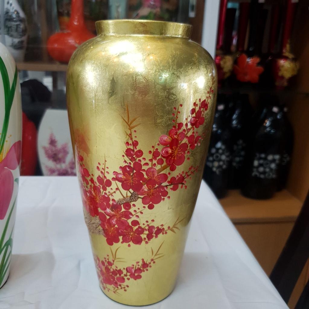 Bình lá lan hút tài lộc Sơn Mài Cao Cấp Thanh Bình Lê size 25x13x13 cm Cắm Hoa, Trang Trí Kệ, Bàn Làm Việc, Quà Tặng