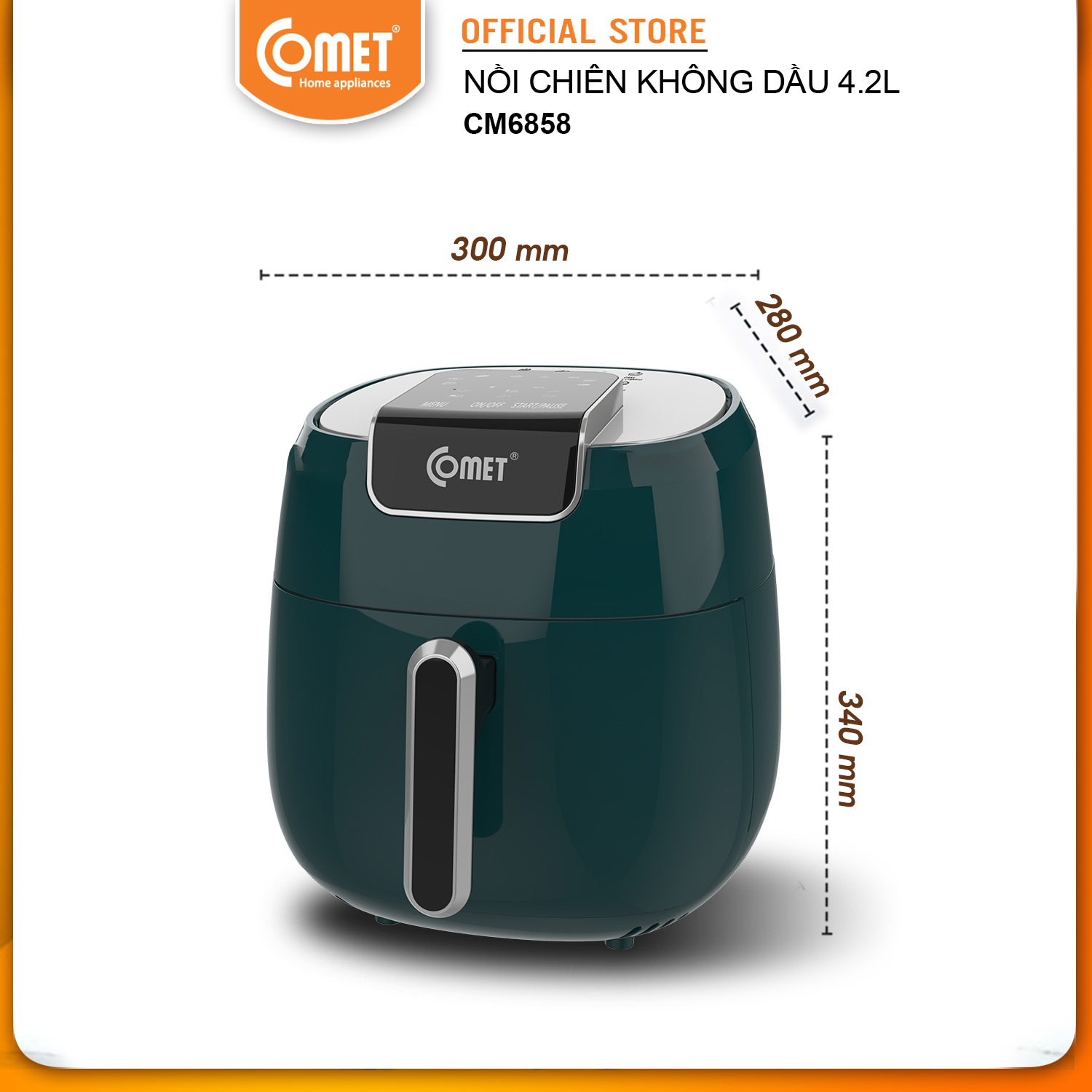 Nồi Chiên Không Dầu Comet CM6858 4.2L - Hàng Chính Hãng