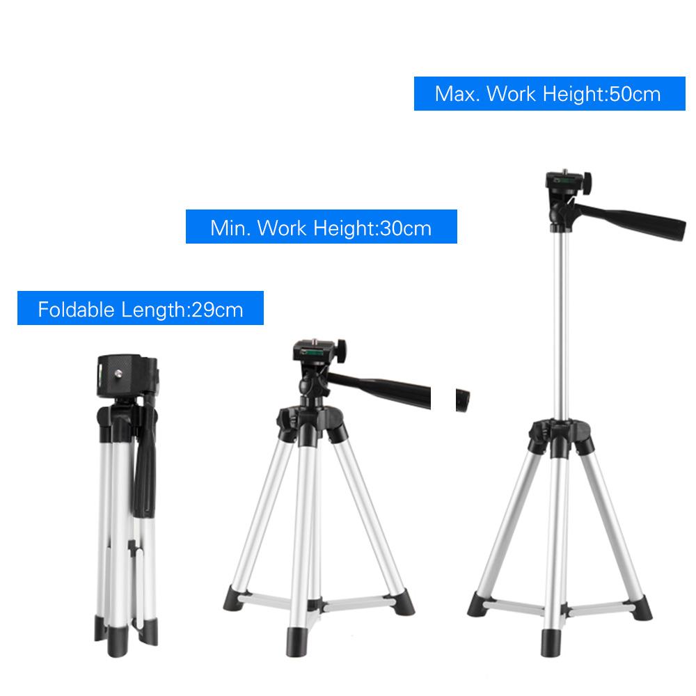 Chân máy chụp ảnh nhẹ Chiều cao 50cm có thể điều chỉnh 1/4 inch Vít cho điện thoại thông minh và máy ảnh DSLR SLR