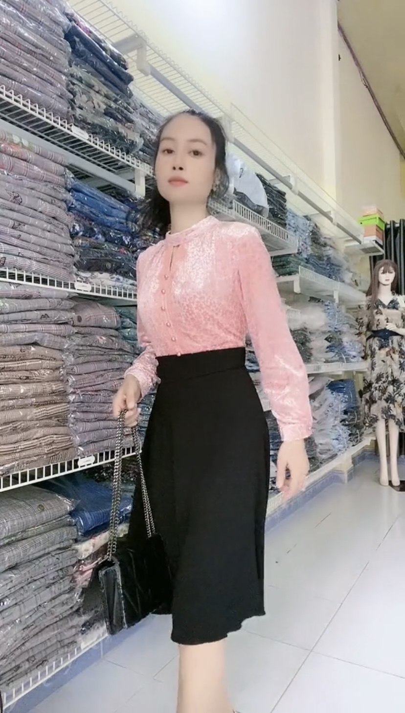 Đầm liền eo cao tựa set áo sơ vin chân váy Myqlothing.