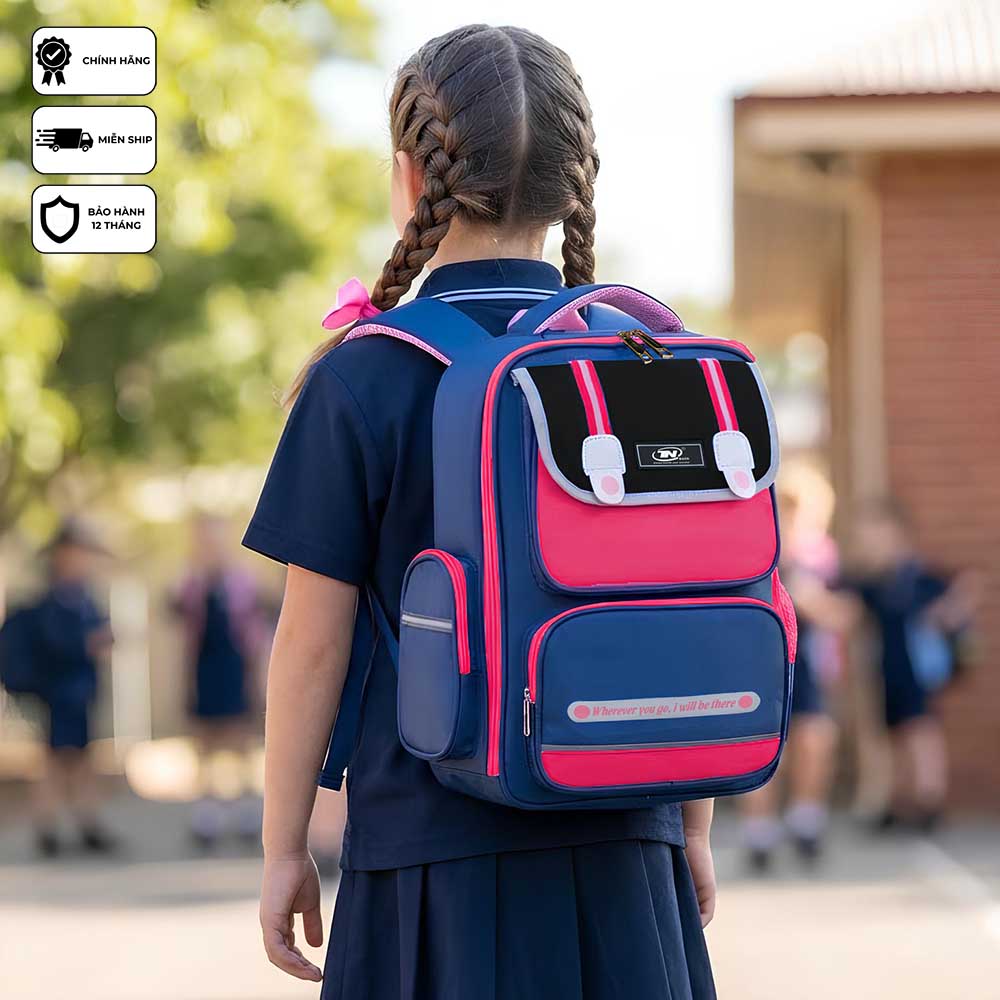 Balo học sinh nữ cao cấp chống thấm TNBags Smart Pink TN.B 3112, balo bé gái thời trang tiện dụng, thiết kế hiện đại bền đẹp!