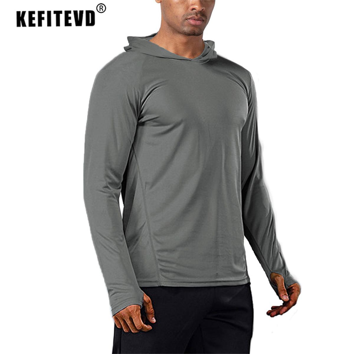 KEFITEVD Quick Dry Nam UPF 50 Áo thun dài tay Chống nắng/UV Áo thun đi bộ đường dài ngoài trời Áo chống nắng Áo sơ mi Áo hoodie nam Color: Mint Green Size: CN S