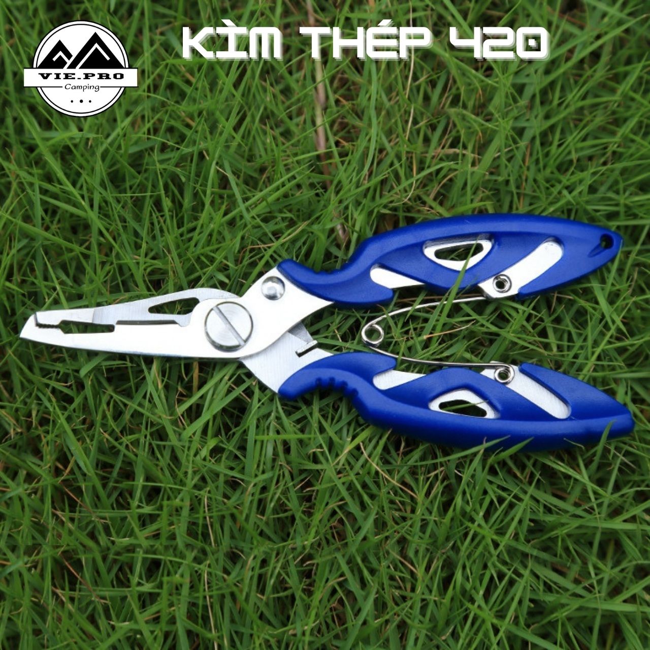 Kìm gỡ lưỡi câu cá thép chống gỉ, kìm thép kích thước 12cm, tặng kèm bao da đựng kìm