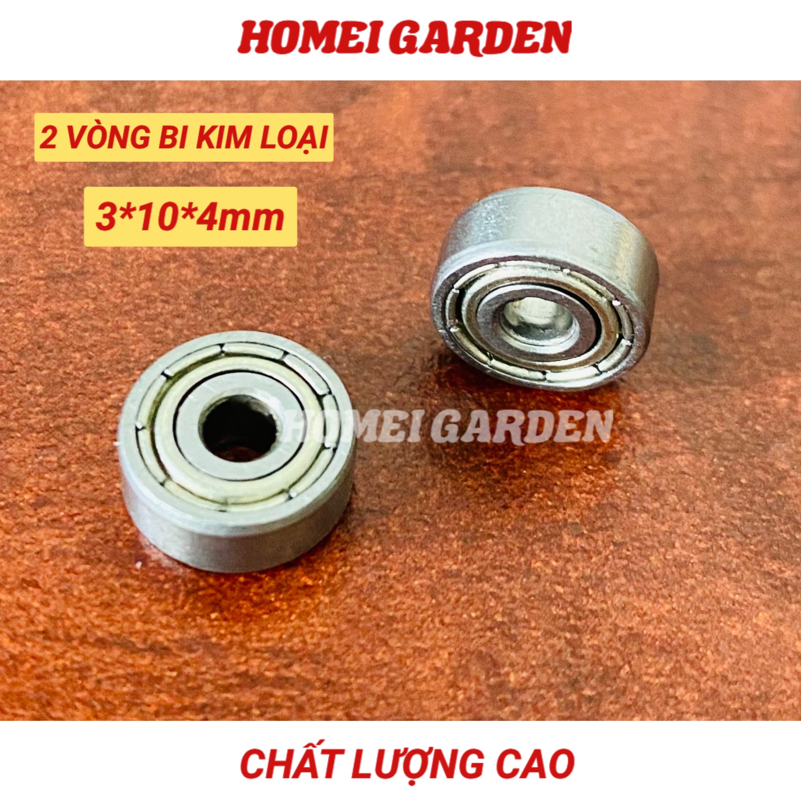 2 cái vòng bi kim loại cho trục 3mm đường kính 10mm kích thước 3x10x4mm - HM0086