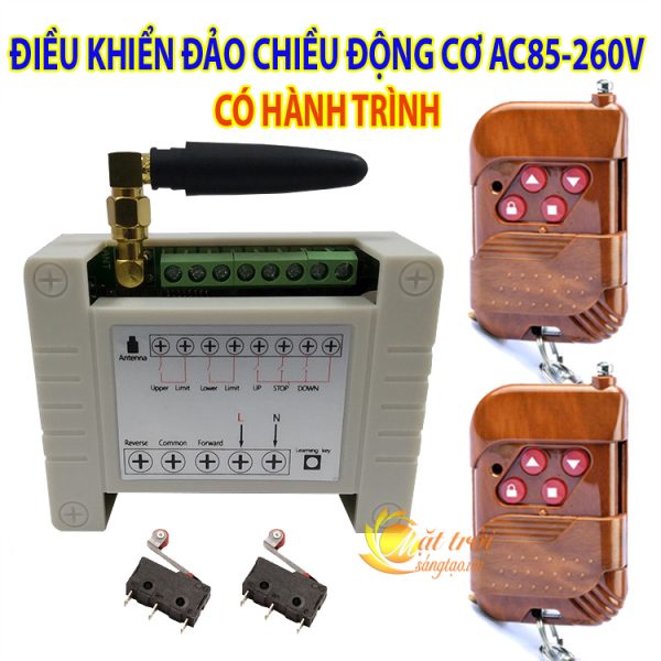 Công tắc điều khiển đảo chiều động cơ AC85-260V có hành trình V3 - Tần số 433Mhz ( Bộ kèm 2 remote )