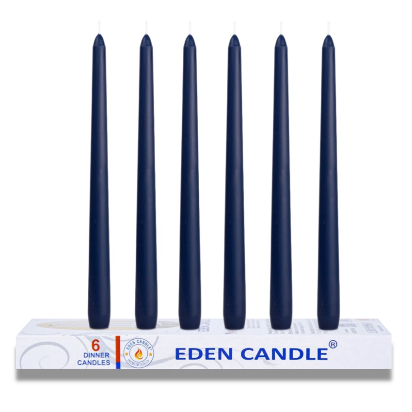 [Hộp 6 nến] Nến thơm taper Eden Candle FTRAMART EDC2331 (Xanh navy), cao 25 cm, phù hợp tất cả các chân nến theo tiêu chuẩn nến taper