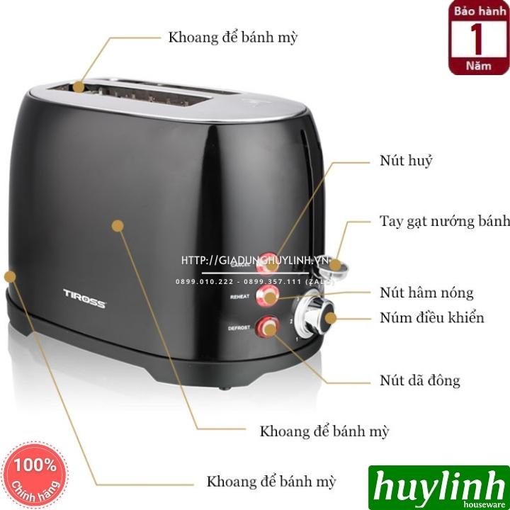 Máy nướng bánh mì sandwich 2 ngăn Tiross TS9659 - 800W - Hàng chính hãng