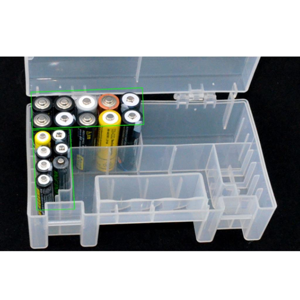 Clear AA/AAA Battery Storage Case/Organizer/Holder Holds 20 14AAA