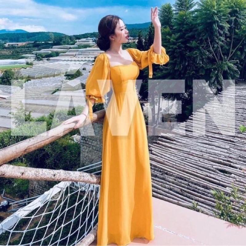 VÁY MAXI CỘT DÂY LƯNG CHỤP HÌNH SIÊU ẢO