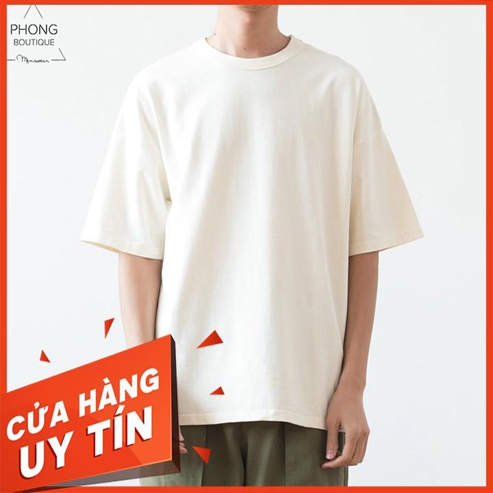 Áo thun tay lỡ cotton trơn Phong Boutique