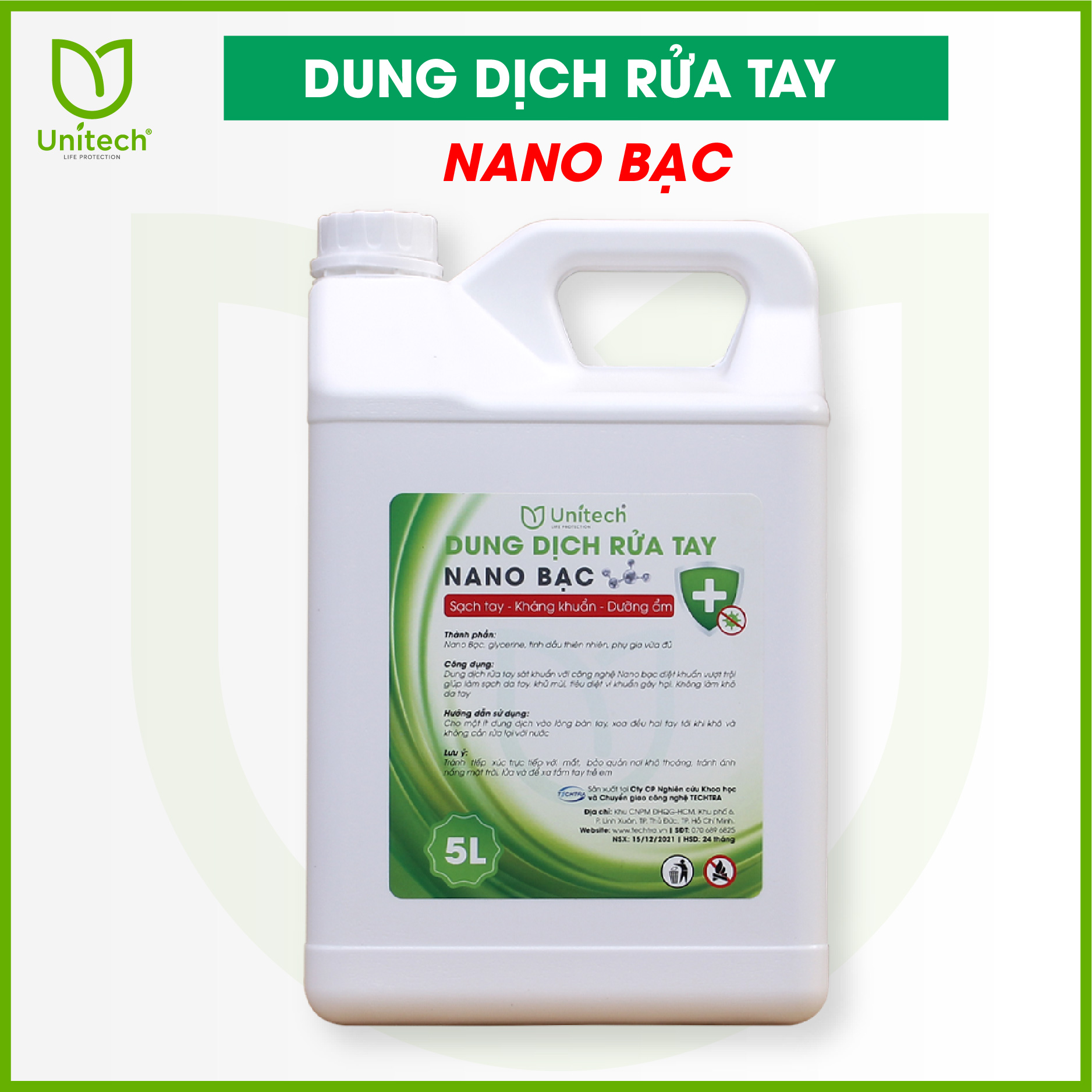 Nano bạc Unitech diệt khuẩn khử mùi tinh khiết hương hoa tự nhiên | Nồng độ chuẩn, hương thơm dễ chịu