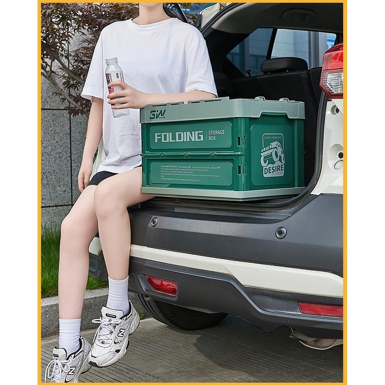 Hộp đựng đồ xếp gọn kích thước 52,5 cm x 36 cm x 34 cm hộp đựng đồ trong cốp ô tô nhãn hiệu Macsim 3W chất liệu PP cao