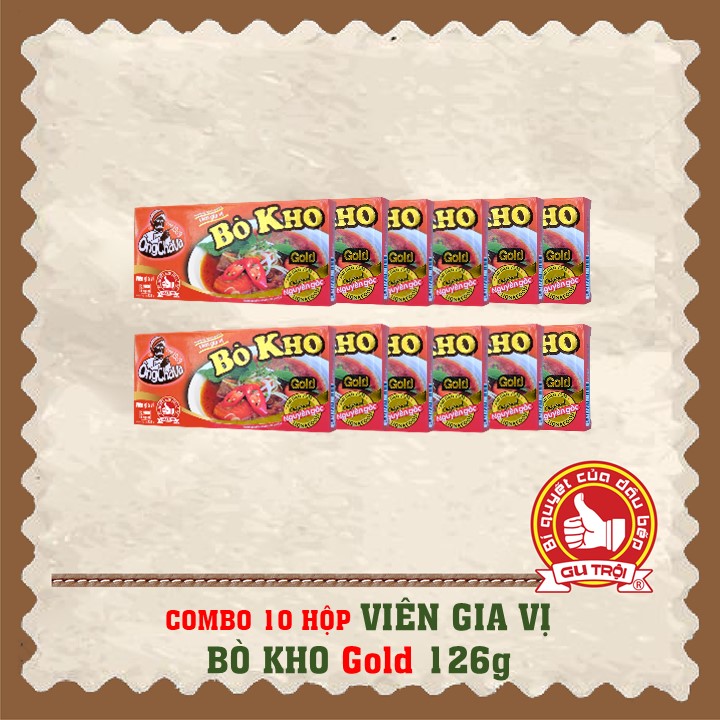 Combo 10 hộp viên Gia Vị Bò Kho Ông Chà Và Gold 126gr