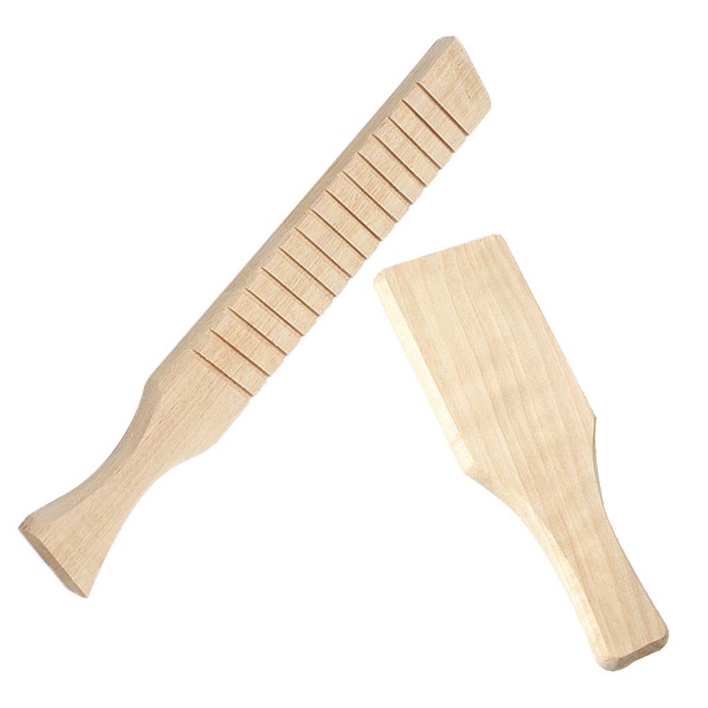 2x Wooden Clay Paddle Pottery Tool for Kitchen Clay And Pottery DIY 2 Sizes