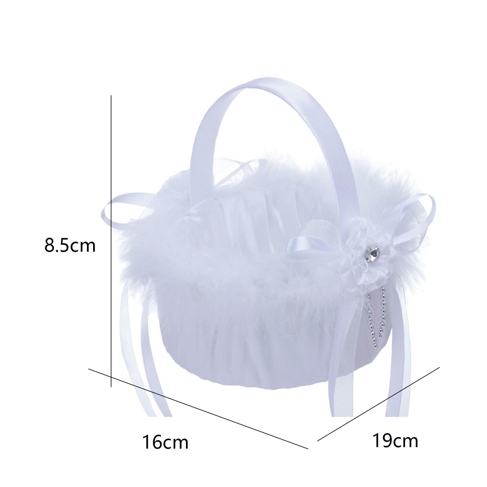 Flower Girl Basket Decor Elegant Multipurpose for Bridesmaid Bride Ceremony