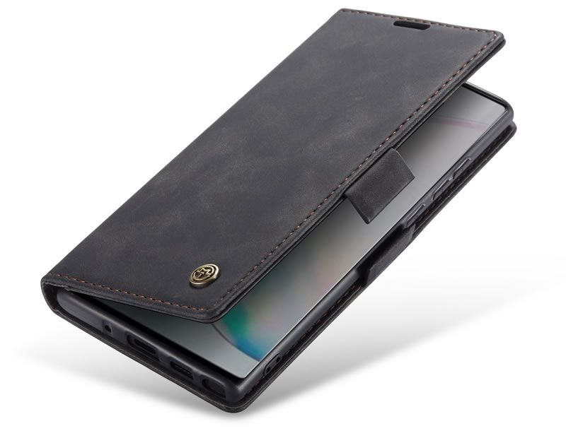 Bao da bò thật dạng ví chính hãng Caseme dành cho Samsung Note 10 Lite