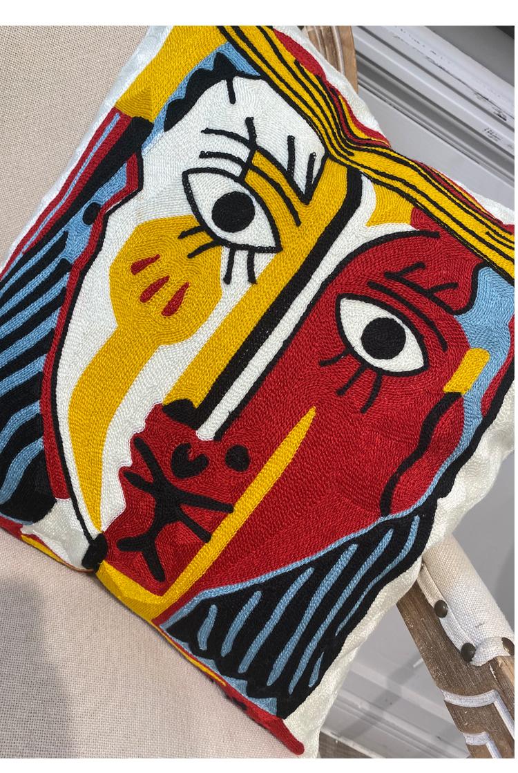 Phong Cách Mới Thêu Trừu Tượng Vỏ Gối Đệm Có Picasso Trang Trí Ném Gối Có Cho Ghế Sofa Xe Vỏ Gối 45x45cm