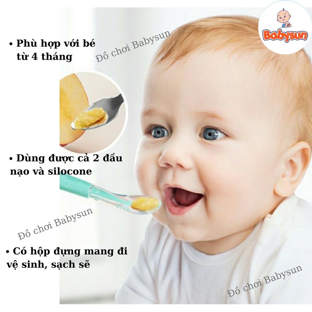 Thìa nạo hoa quả 2 đầu tiện lợi cho bé yêu ăn dặm