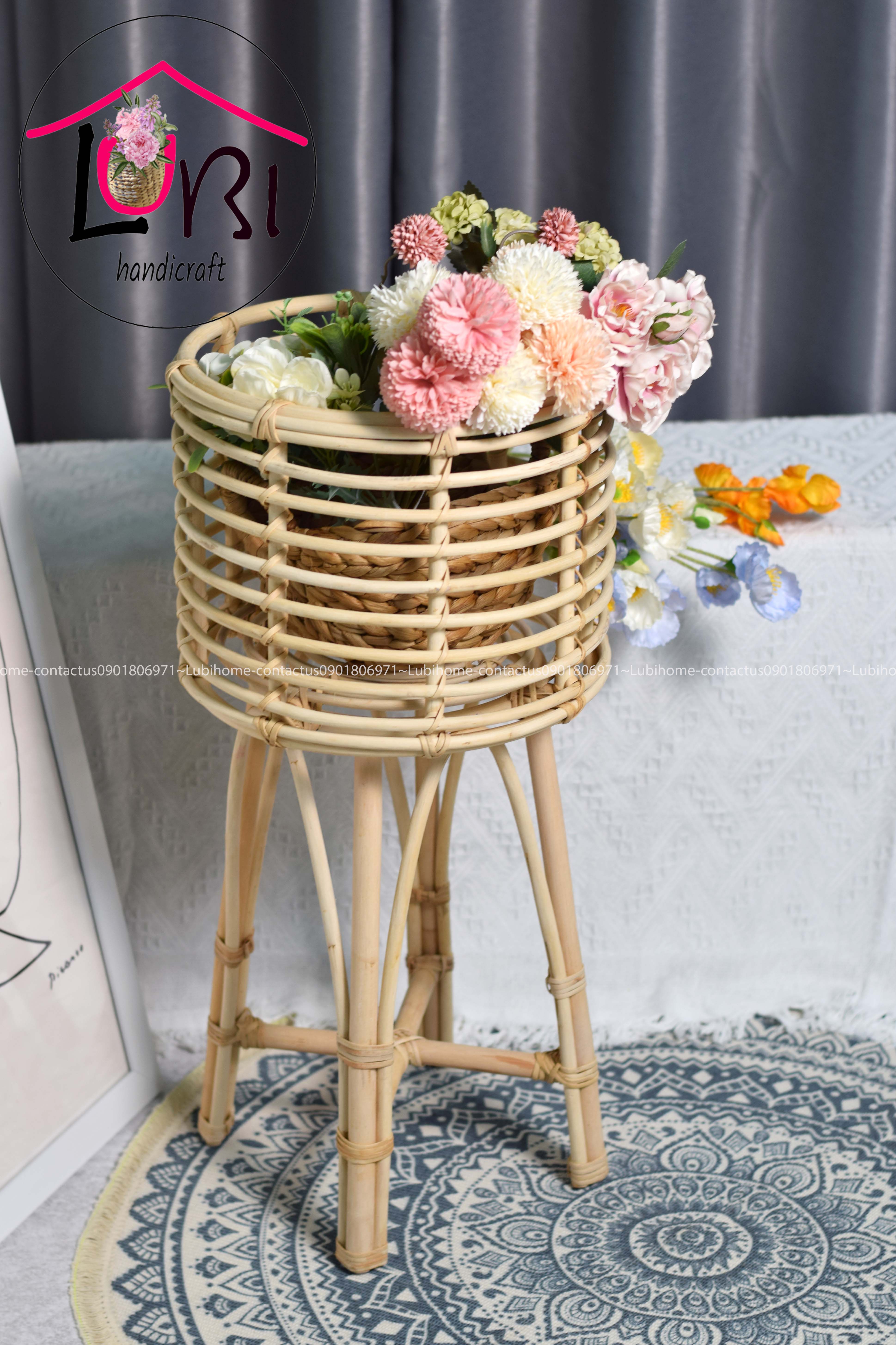 Lubihandicraft - Stand mây (chậu cây) đựng cây cảnh cao cấp - tinh tế, sang trọng