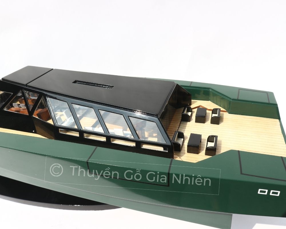 Mô Hình Thuyền Gỗ Phong Thủy Dạng Thuyền Đua Tốc Độ WALLY POWER 118 GREEN Chính Hãng Hàng Xuất Khẩu Chất Lượng Cao