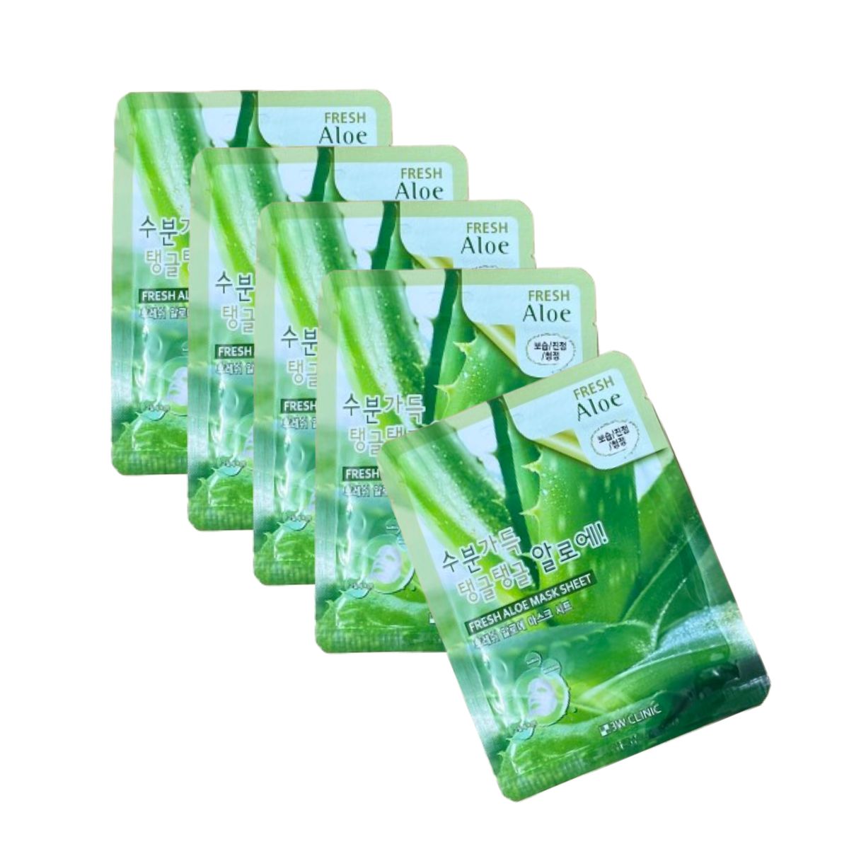 Combo 5 Mặt nạ chiết xuất từ lô hội 3W CLINIC FRESH ALOE MASK SHEET 23ml x 5