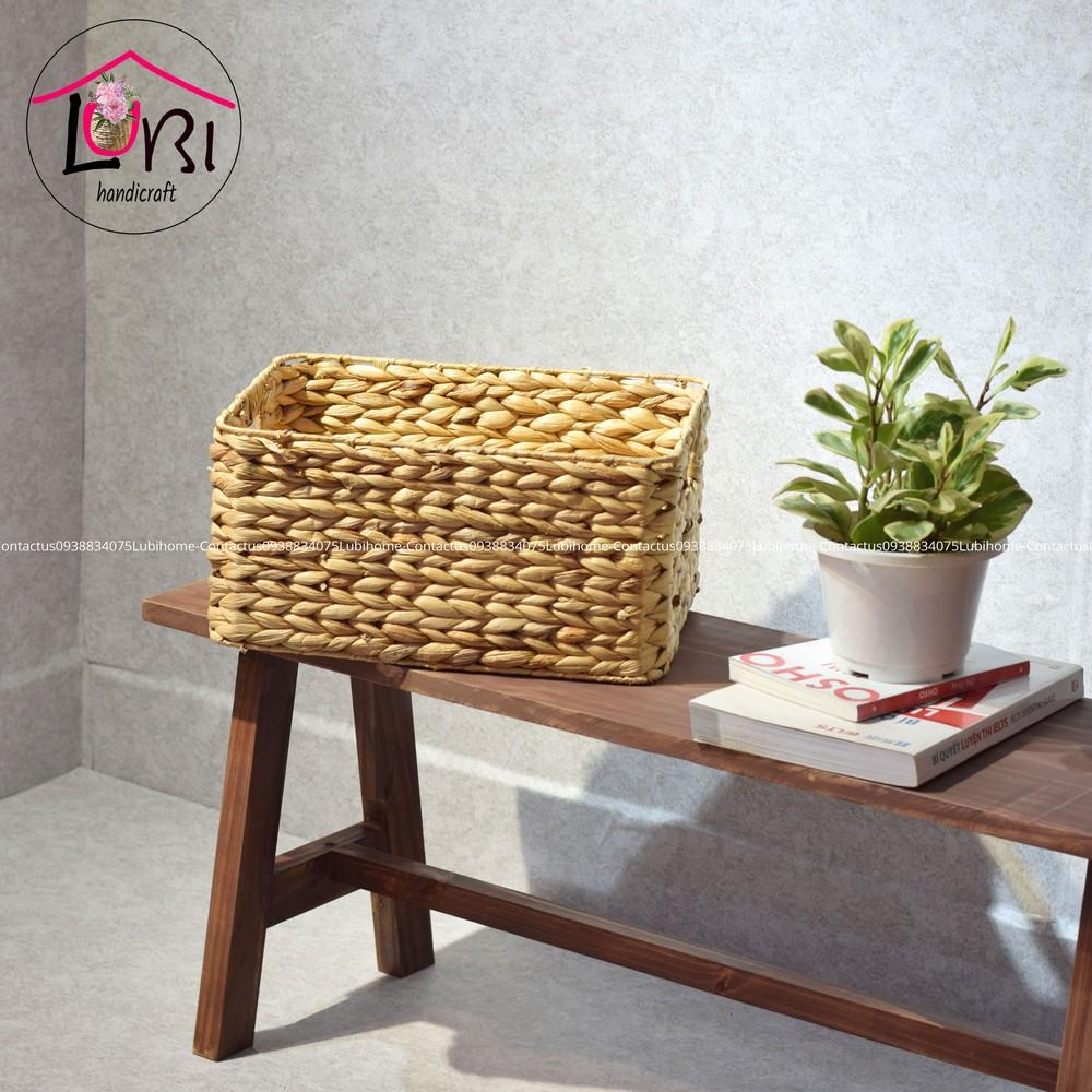 - Sọt lục bình đựng đồ hình chữ nhật nhiều kiểu đan