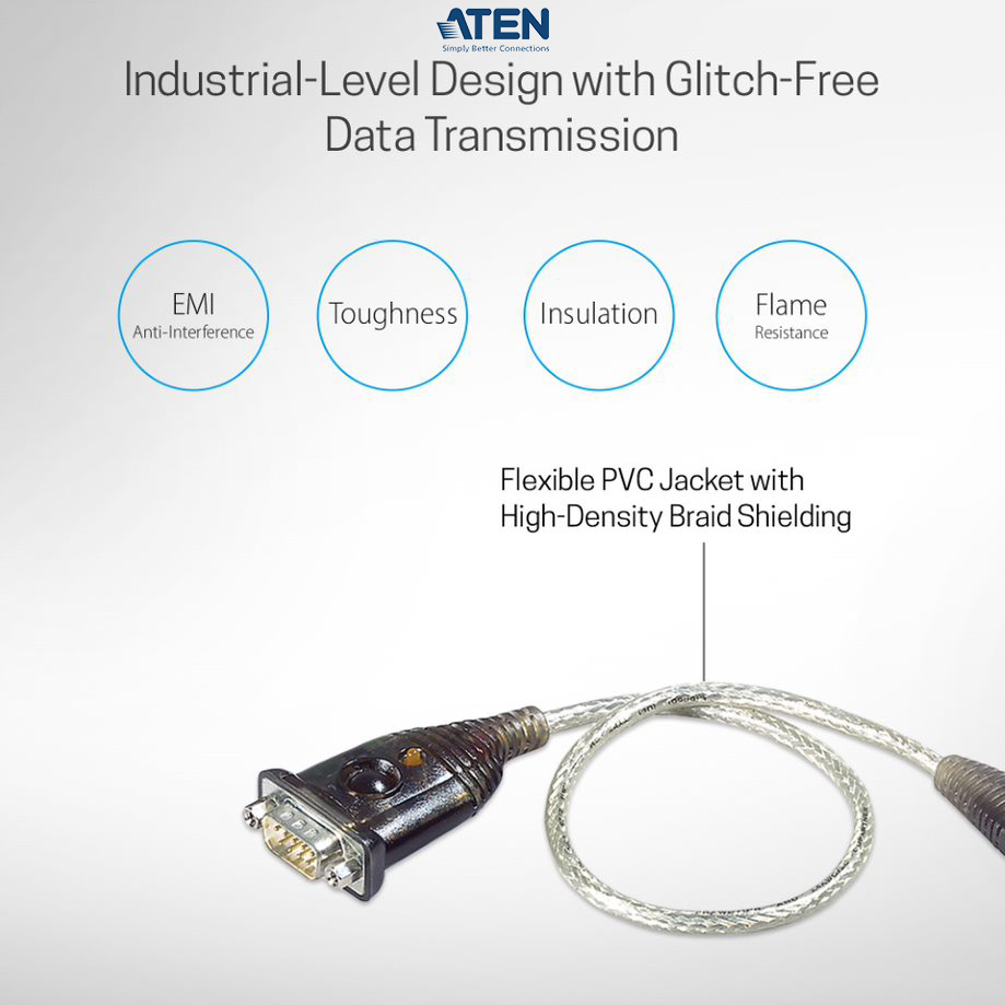 Cáp chuyển đổi USB sang RS232 Adapter - Aten UC232A- Hàng chính hãng