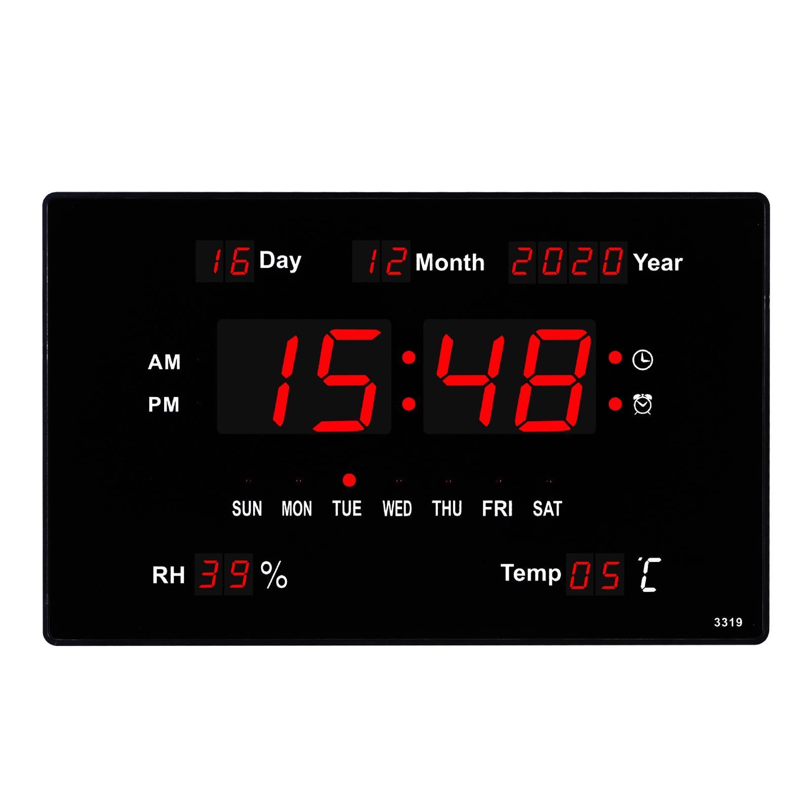 Electronic Wall Clock Temperature Display LED Display Calendar Table Clocks