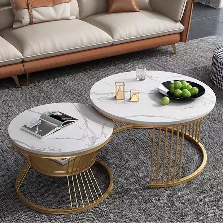 Bàn trà sofa mặt đá vân mây phòng khách cao cấp, bàn tiếp khách sofa hiện đại - bảo hành 12 tháng