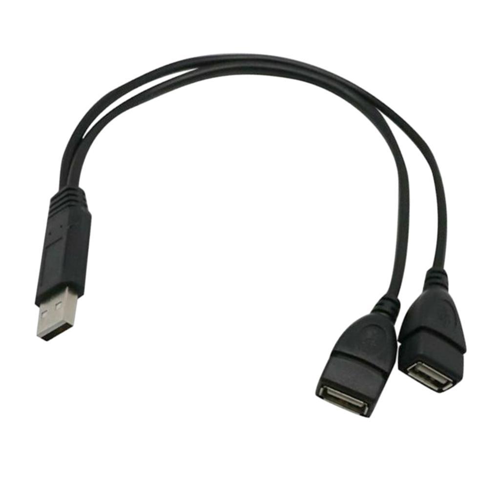USB 2.0 Male to Dual Female Data Charge Y Splitter Cord Converter Cable