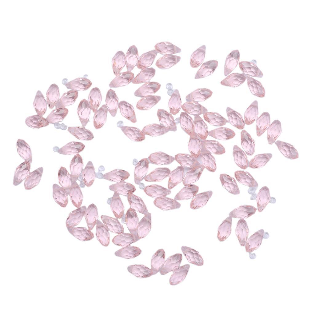 Crystal Beads Bulk 6 x 8mm Mix Lot of 100pcs Faceted Crystal Glass Beads Loose Spacer Beads for Jewelry Findings Beading Supplies