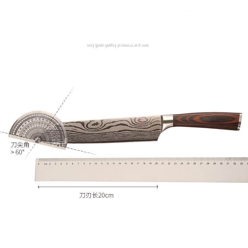 DAO BẾP NHẬT SANTOKU THÉP DAMASCUS MÃ EDT116