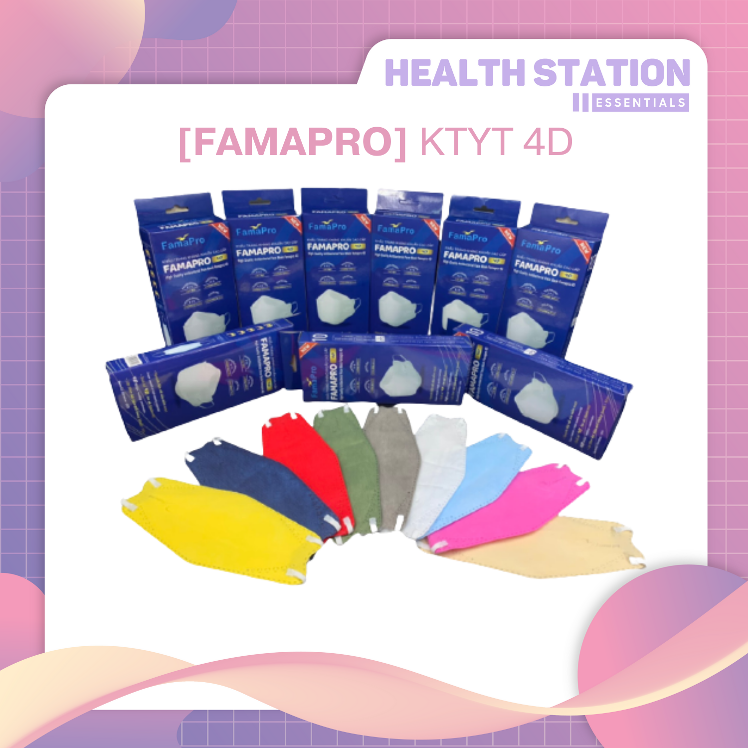 [FAMAPRO - 4D 10 CÁI/ HỘP] Khẩu trang y tế kháng khuẩn cao cấp Famapro 4D đạt tiêu chuẩn KF94