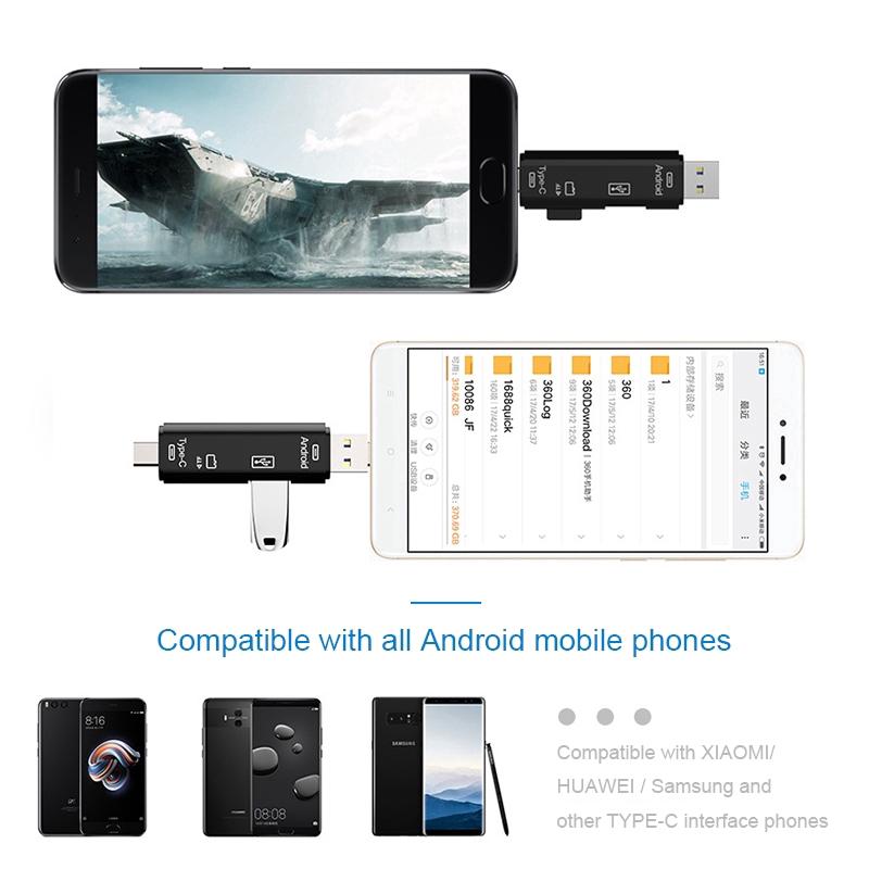 Đầu chuyển đổi 5 trong 1 Type C / OTG / đầu đọc thẻ với giao diện USB