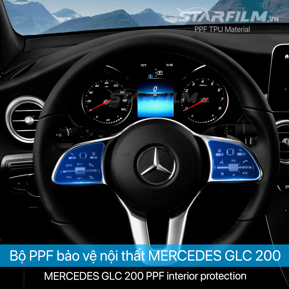 Mercedes Benz GLC 200/300 PPF TPU nội thất chống xước tự hồi phục STARFILM