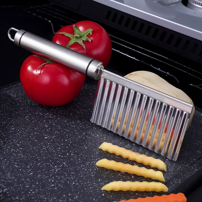 Dao Gọt Cắt Inox tỉa sóng rau củ quả chất liệu Inox 304 Cao Cấp An Toàn tuyệt đối Dao gọt Có chữ SUS 304 Trên tay cầm - Dụng cụ cắt tỉa rau củ quả hình dáng lượn sóng