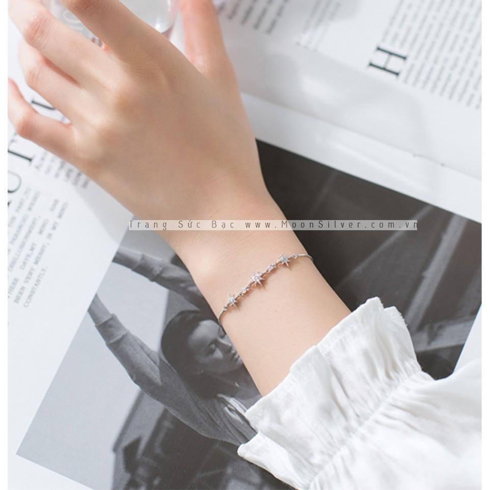 Lắc tay bạc moonsilver, vòng tay bạc nữ hoa tuyết
