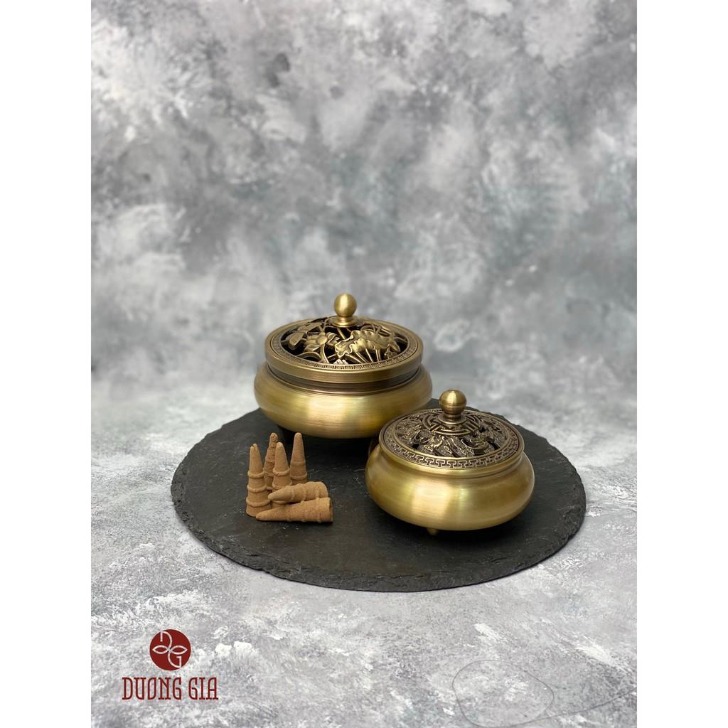 Lư đồng xông đốt nhang nụ trầm hương nặng tay - Trầm Hương Dương Gia