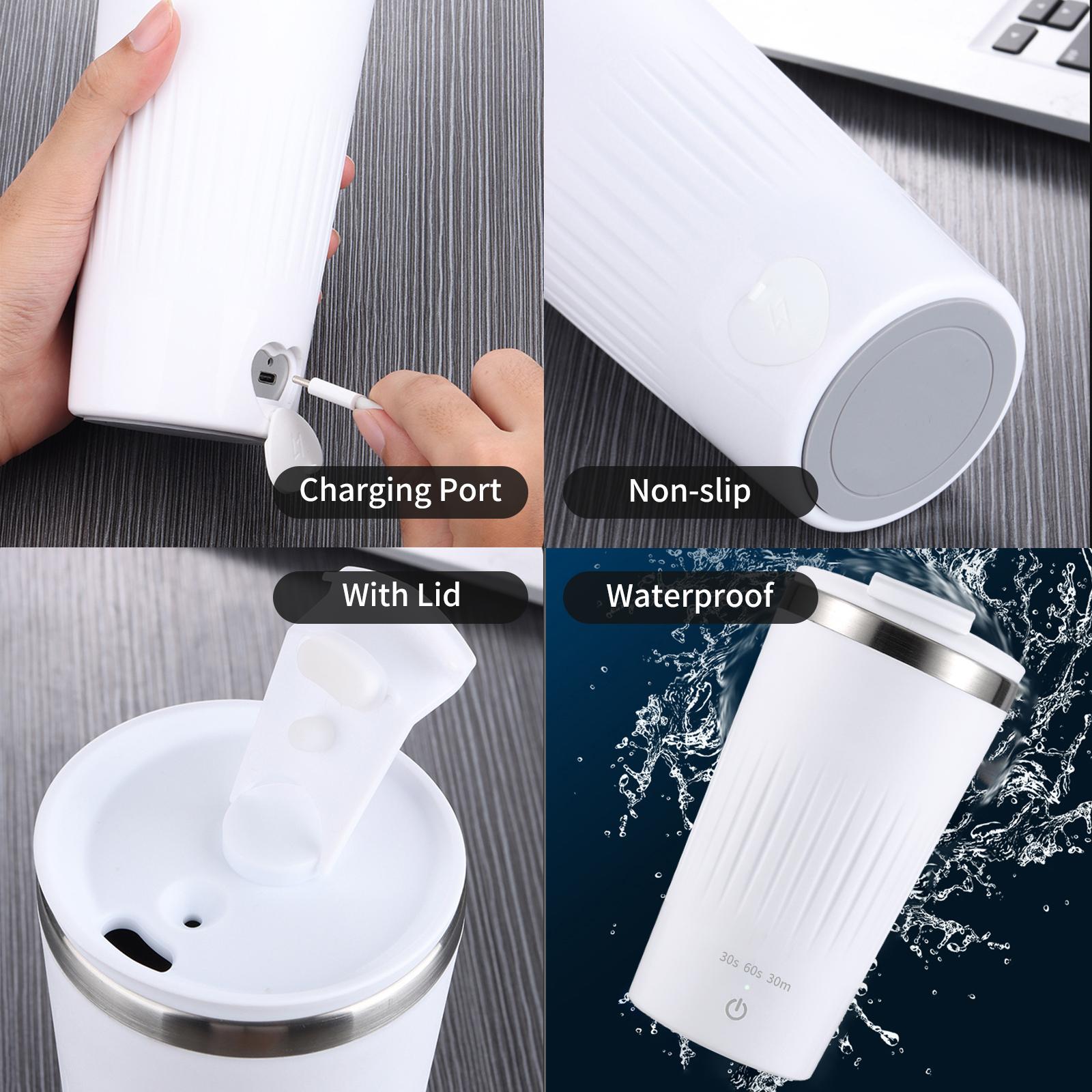 Cốc Tự Khuấy 300Ml Thép Không Gỉ Có Nắp 3 Tốc Độ Tự Động Khuấy Bằng Từ Tính