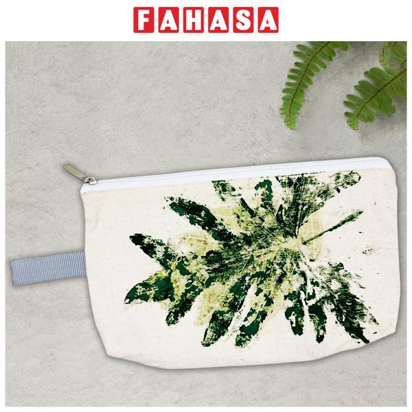 Túi Bút Vải Canvas In Hoa Lá Tươi - Saigon Zerowaste - Mẫu 2