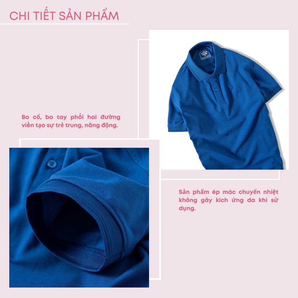 Áo polo nữ ADINO màu xanh đậm phối viền chìm vải cotton co giãn dáng công sở slimfit hơi ôm trẻ trung APN03