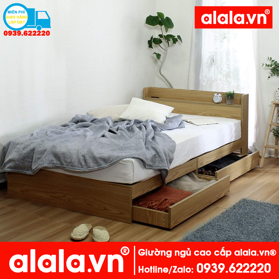 Giường ngủ cao cấp phong cách Nhật Bản - alala.vn (1m4x2m)