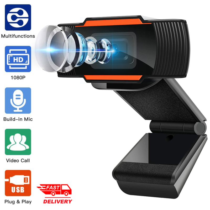 Webcam Máy Tính kẹp, Camera Có Mic 1080p Cho Laptop Học Online ZOOM, Trực Tuyến- Hội Họp-Gọi Video Hình Ảnh Sắc Nét