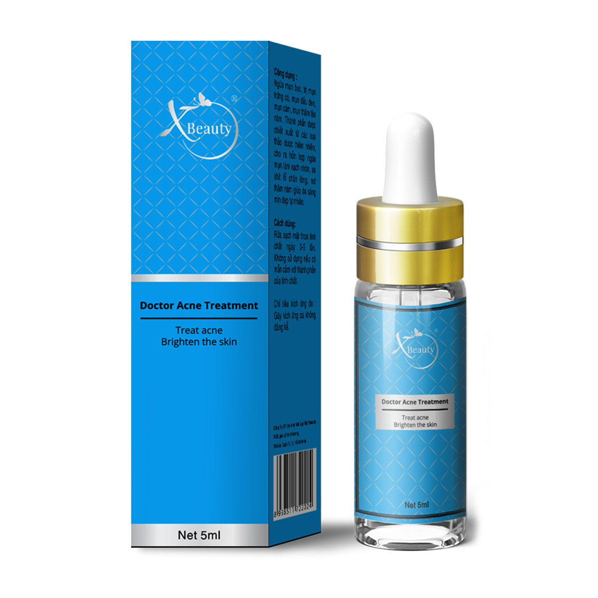 Serum giảm mụn XBeauty Doctor Acne Treatment 20ml/5ml (Làm xẹp không bong da) - Serum giảm sẹo mụn, hết thâm nám, se khít lỗ chân lông, ngừa mụn hiệu quả