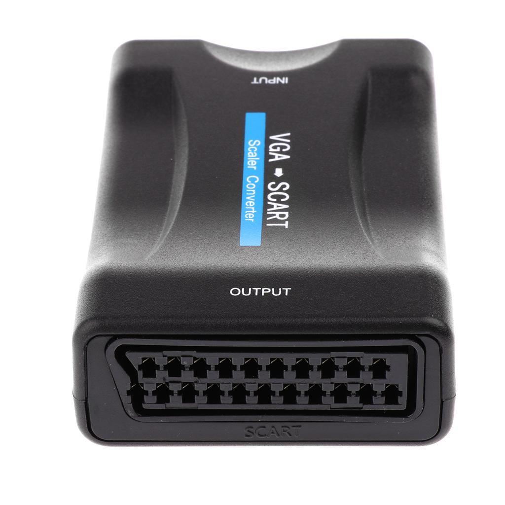 1080P VGA to Video Audio Converter Adapter w/ Remote for TV DVD Box
