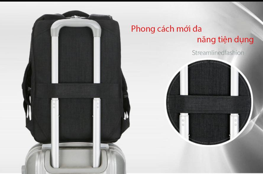 Ba lô thời trang nam đa năng cao cấp tích hợp sạc usb và công nghệ chống thấm nước(15&quot;6 inh)