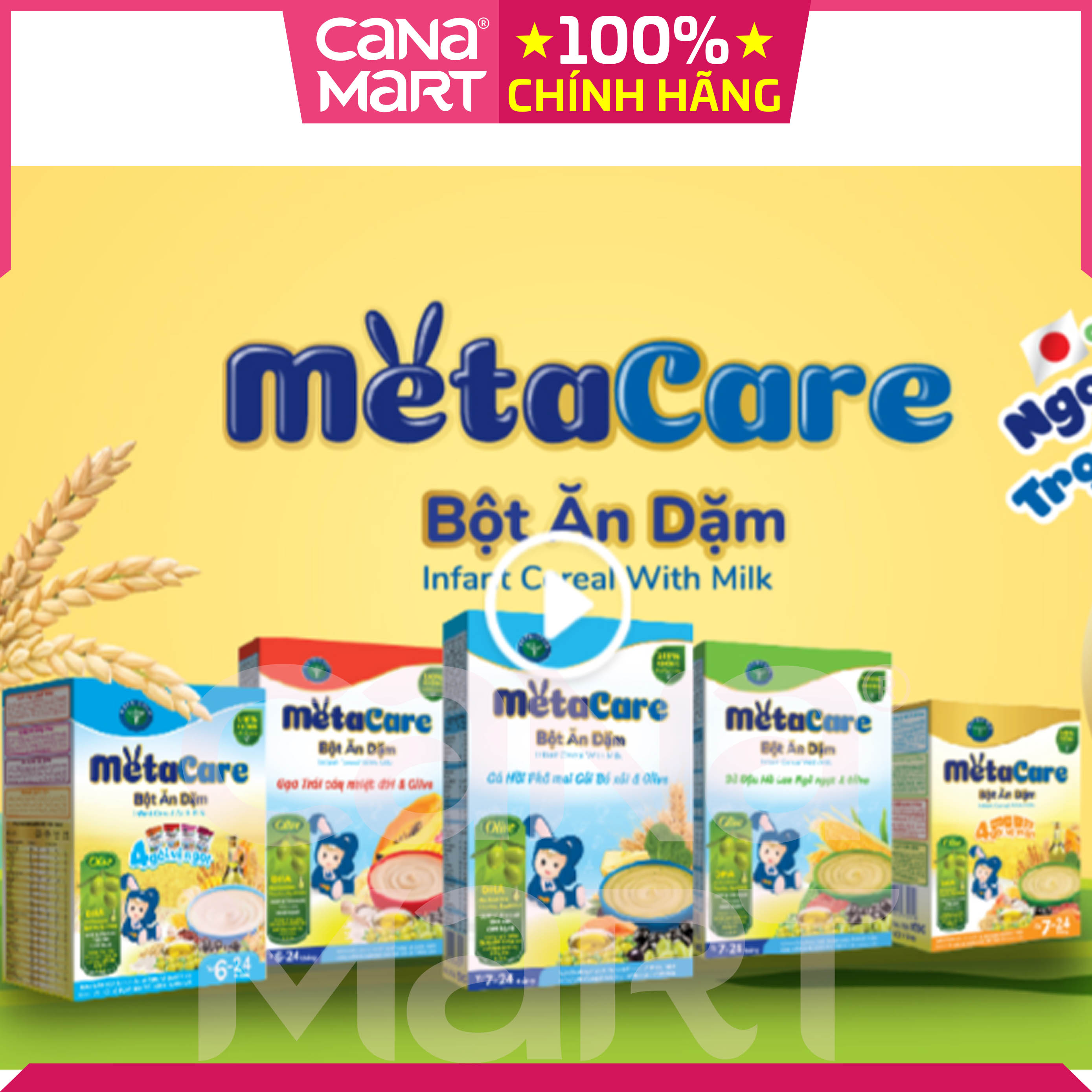 Bột ăn dặm tốt cho bé Nutricare Metacare Gạo trái cây nhiệt đới & olive (200g)