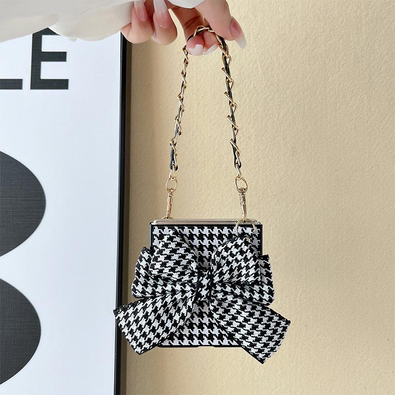Ốp Lưng Họa Tiết Houndstooth Cho Oppo FIND N2 FLIP Kèm Dây Cầm Tay Sang Chảnh - BUM STORE GALAXY CASE